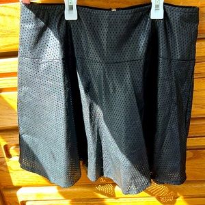 Lily White, Faux leather perforated lined skirt. Size L.